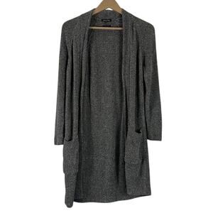 Massimo Dutti Cardigan Womens XS Gray Longline Knit Chore Pockets Minimalist